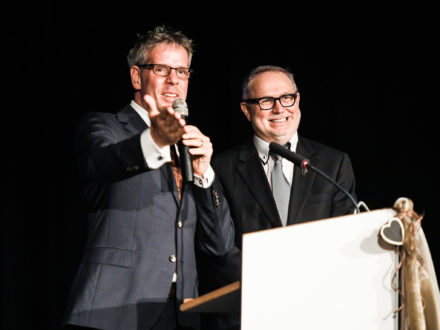Landrat Christian Engelhardt und Franz-Josef Fischer auf der Jubiläumsfeier der Strahlemann Stiftung