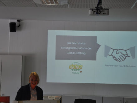 Dietlind Jurke Stiftungsbotschafterin der Globus Stiftung bei der Eröffnung der Talent Company