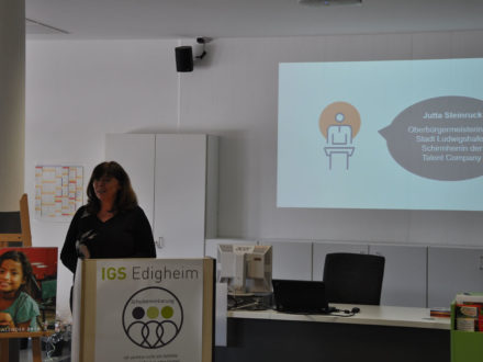 Jutta Steinruck Oberbürgermeisterin der Stadt Ludwigshafen, Schirmherrin der Talent Company IGS Edigheim