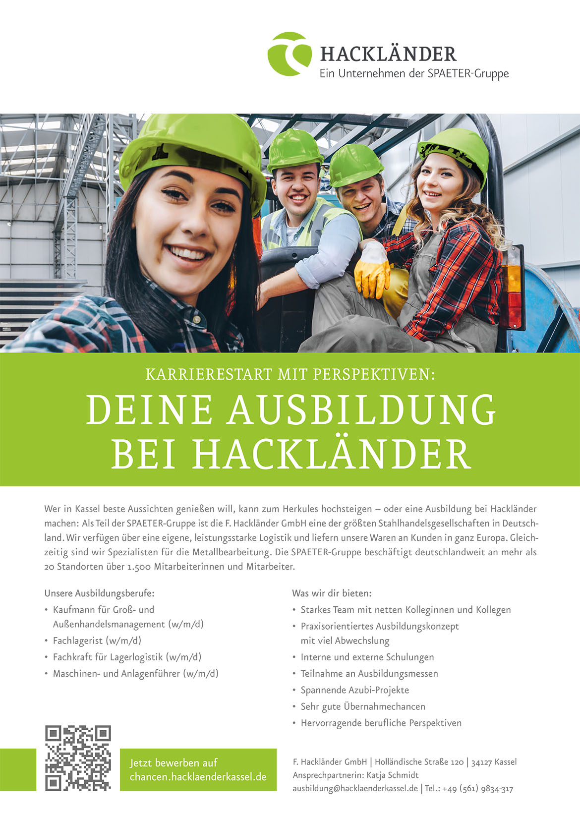 Ausbildungsplakat: F. Hackländer GmbH