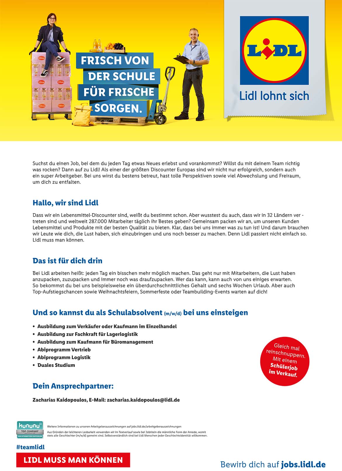 Lidl Vertriebs. GmbH & Co. KG Talent Company Job Wall Partner Lidl Vertriebs. GmbH & Co. KG Talent Company Job Wall Partner