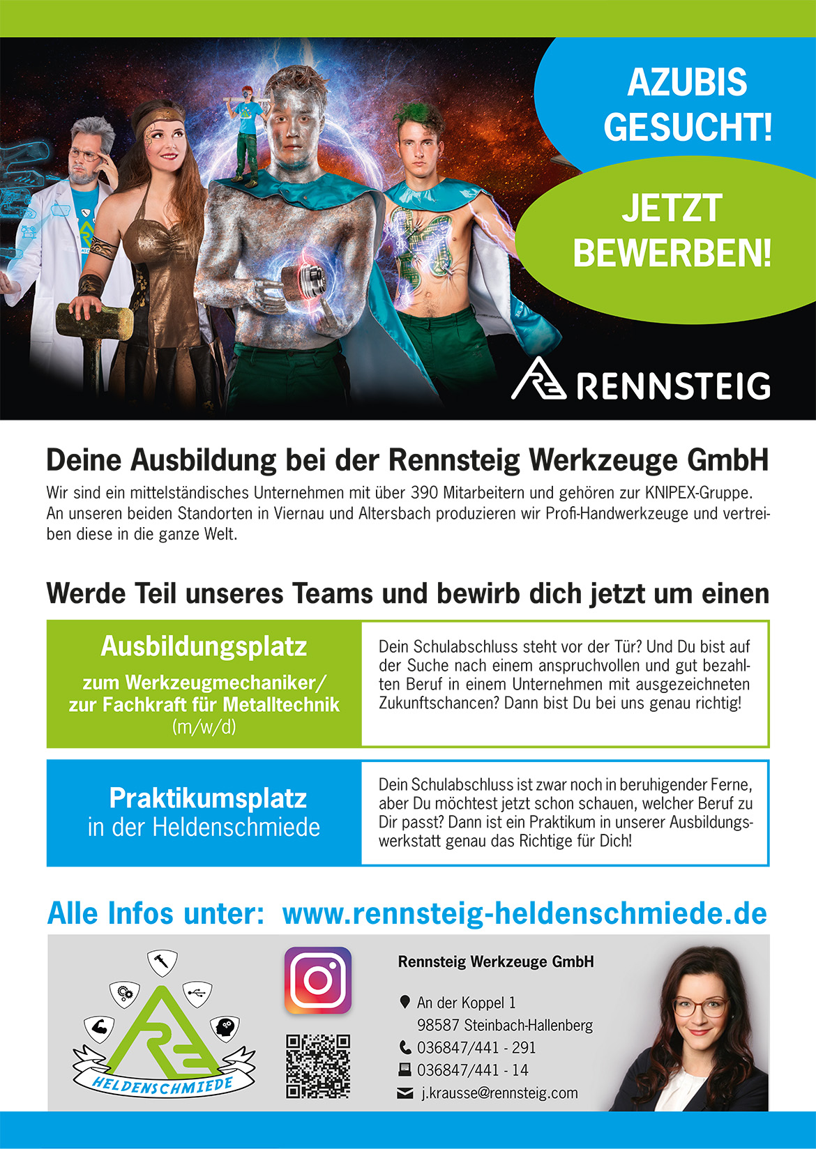 Ausbildungsplakat: Rennsteig Werkzeuge GmbH