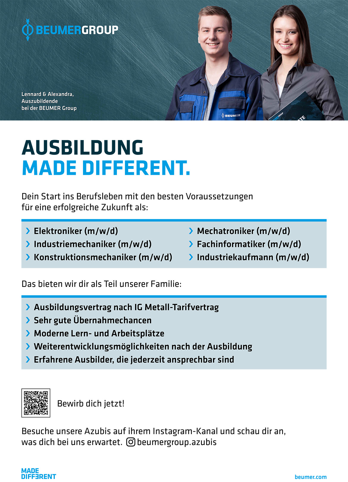 Ausbildungsplakat: BEUMER Maschinenfabrik GmbH & Co. KG