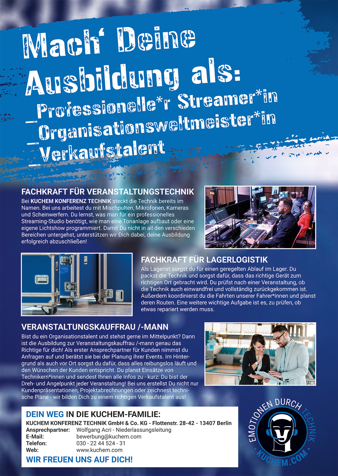 Ausbildungsplakat: Kuchem Konferenz Technik GmbH & Co. KG