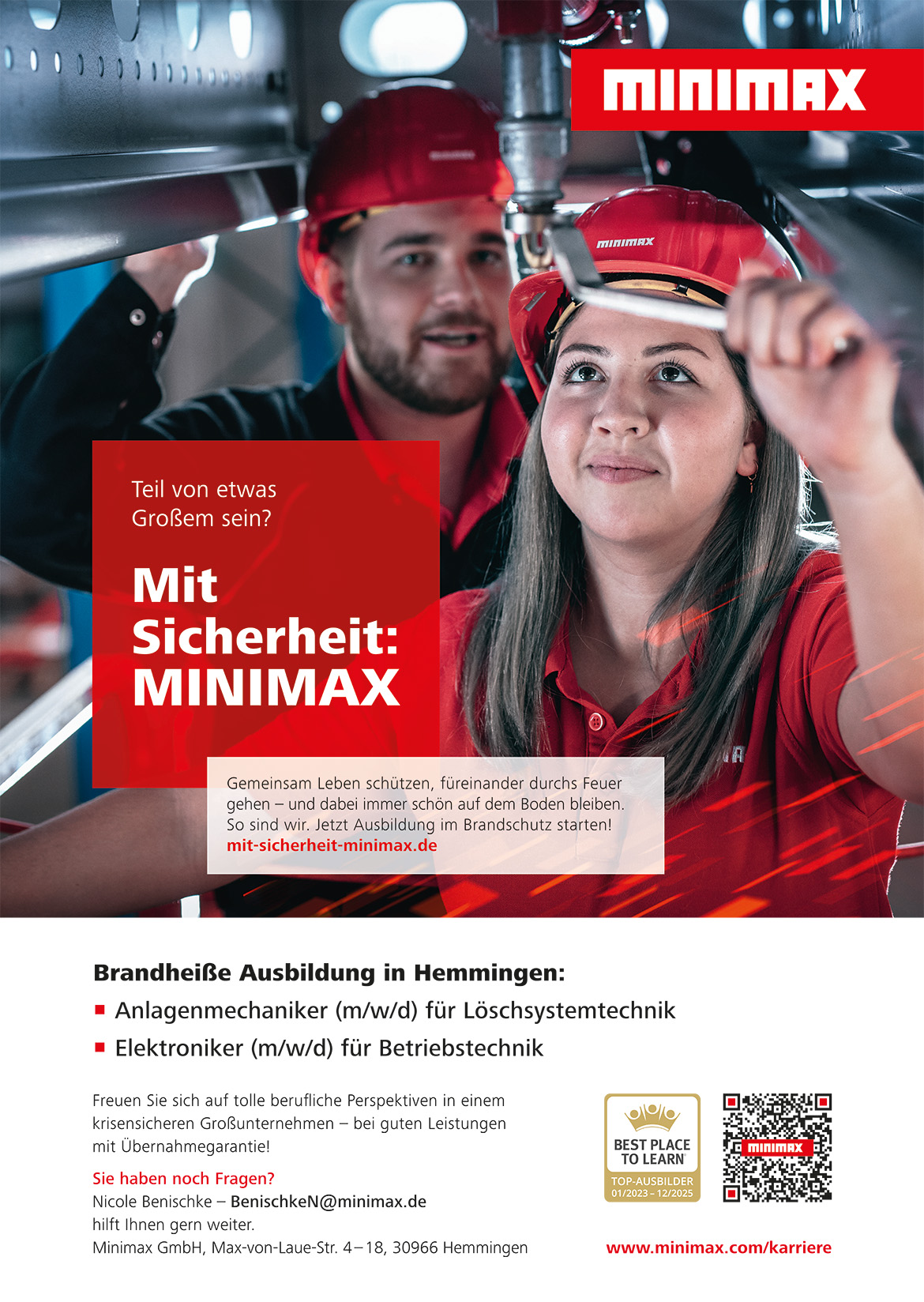 Ausbildungsplakat: Minimax GmbH